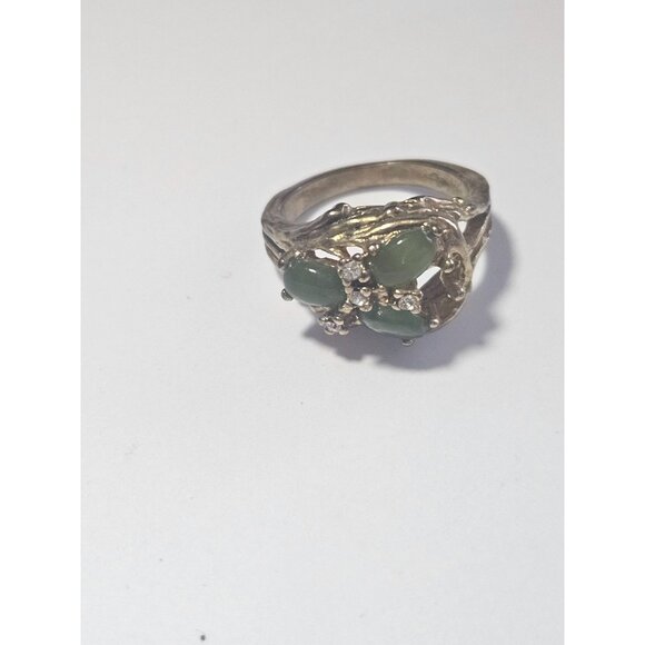 Uncas gold tone jadeite ring - Picture 11 of 11